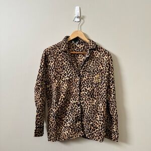 LAUREN Ralph Lauren leopard print 100% cotton pajama’s button up top